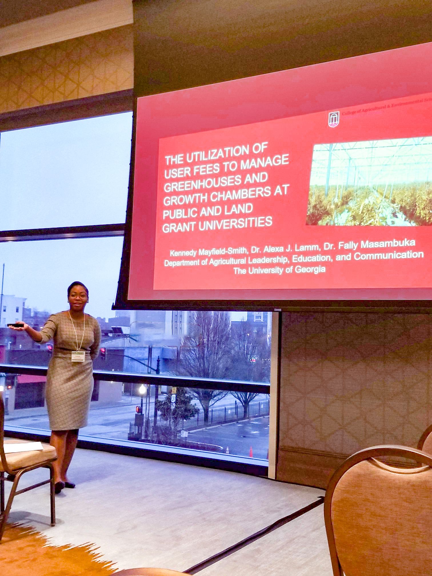 A student presents her research
