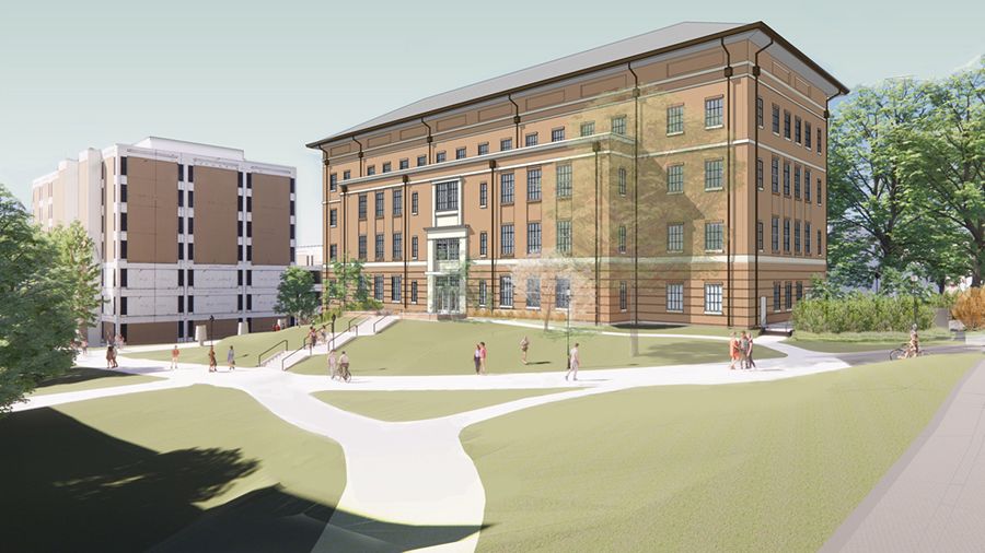 Architectural rendering of the new UGA Poultry Science building