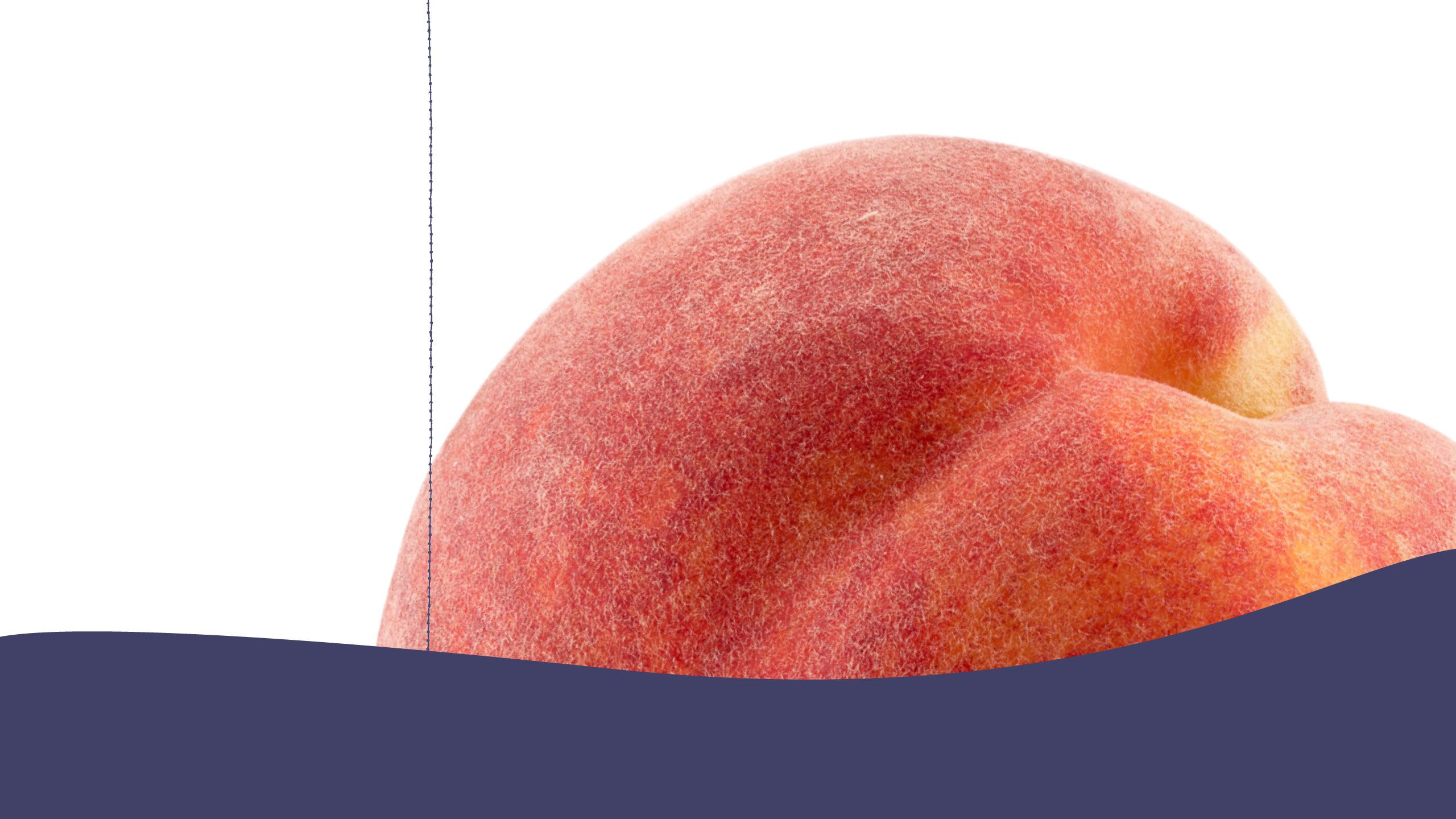 Close-up of the top of a peach